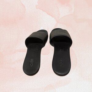 COS Black Leather Slides